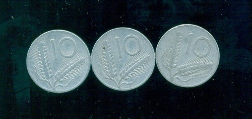 Tre vecchie monete italiane - tre,