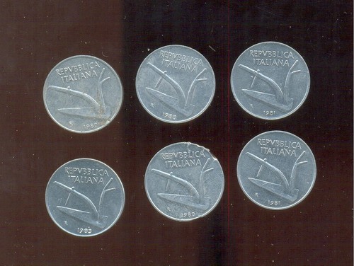Sei vecchie monete italiane - monete, da