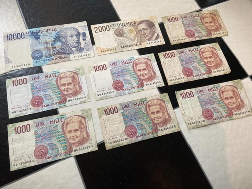 Vecchia banconota set lire - vecchia,